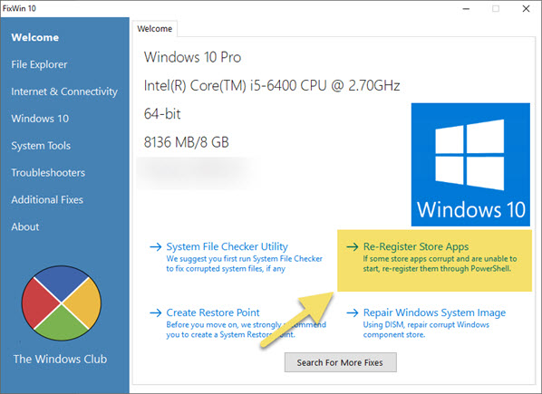 Windows store repair